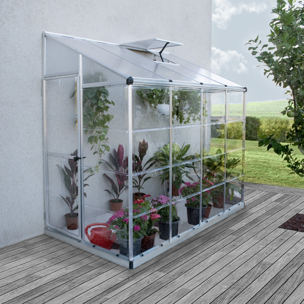 Canopia Hybrid Lean-to Greenhouse - 4' x 8' - Silver