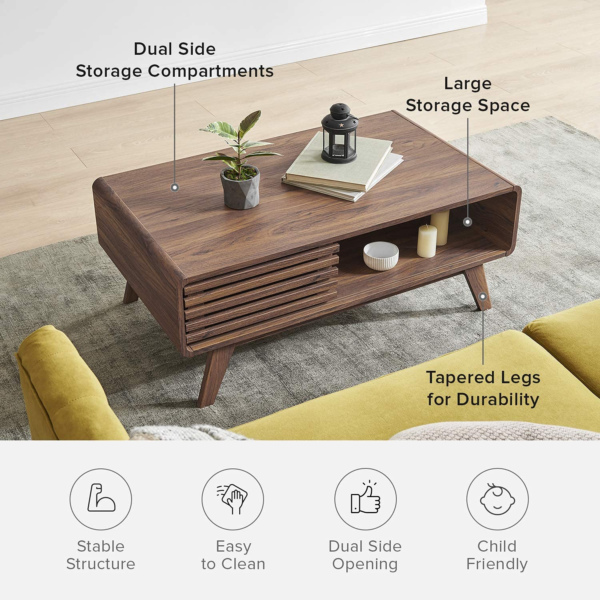 Ensley Mid Century Modern Coffee Table & Side Table Set