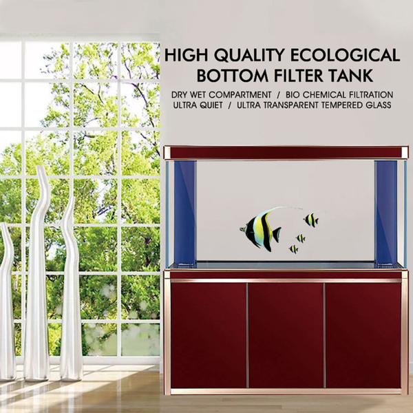 170 Gallon Aquarium Fish Tank LED Light Filter Upright Fishtank