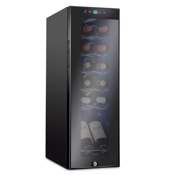 Ivation 12 Bottle Compressor Wine Cooler Refrigerator withLock